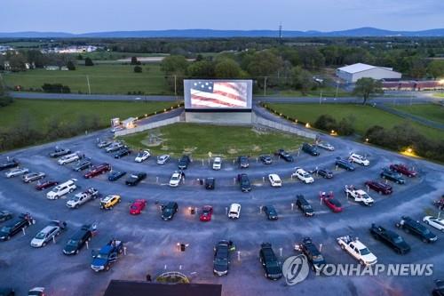 코로나19 봉쇄 해제로 다시 문 연 미국 드라이브인 영화관 (워싱턴 EPA=연합뉴스 자료사진)