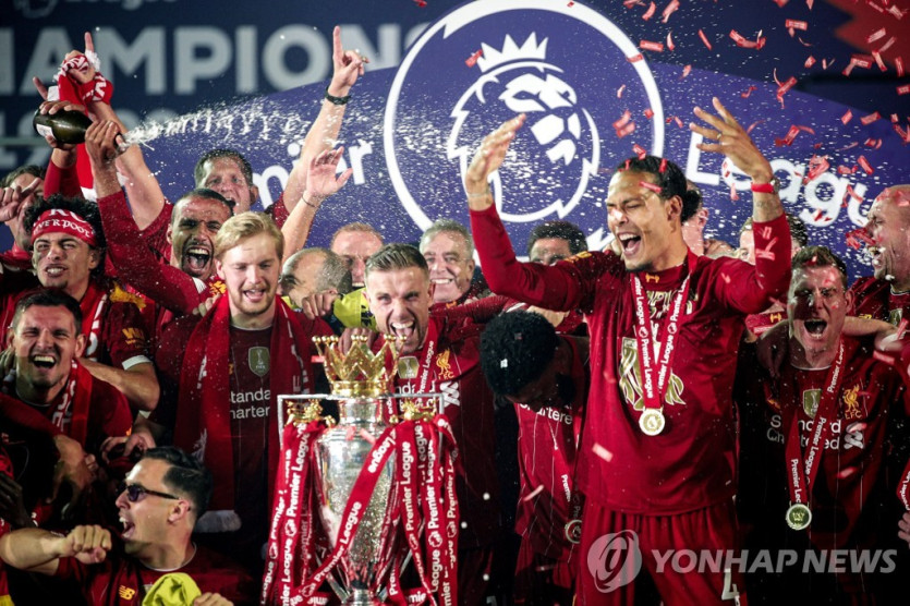 EPL 우승을 기뻐하는 리버풀 선수들 [EPA=연합뉴스 자료사진]