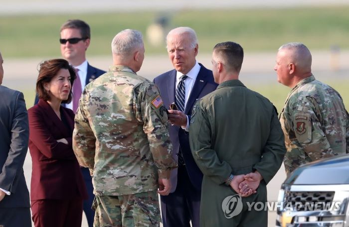 오산 공군기지를 방문한 조 바이든 미국 대통령 (사진 출처: 연합뉴스)